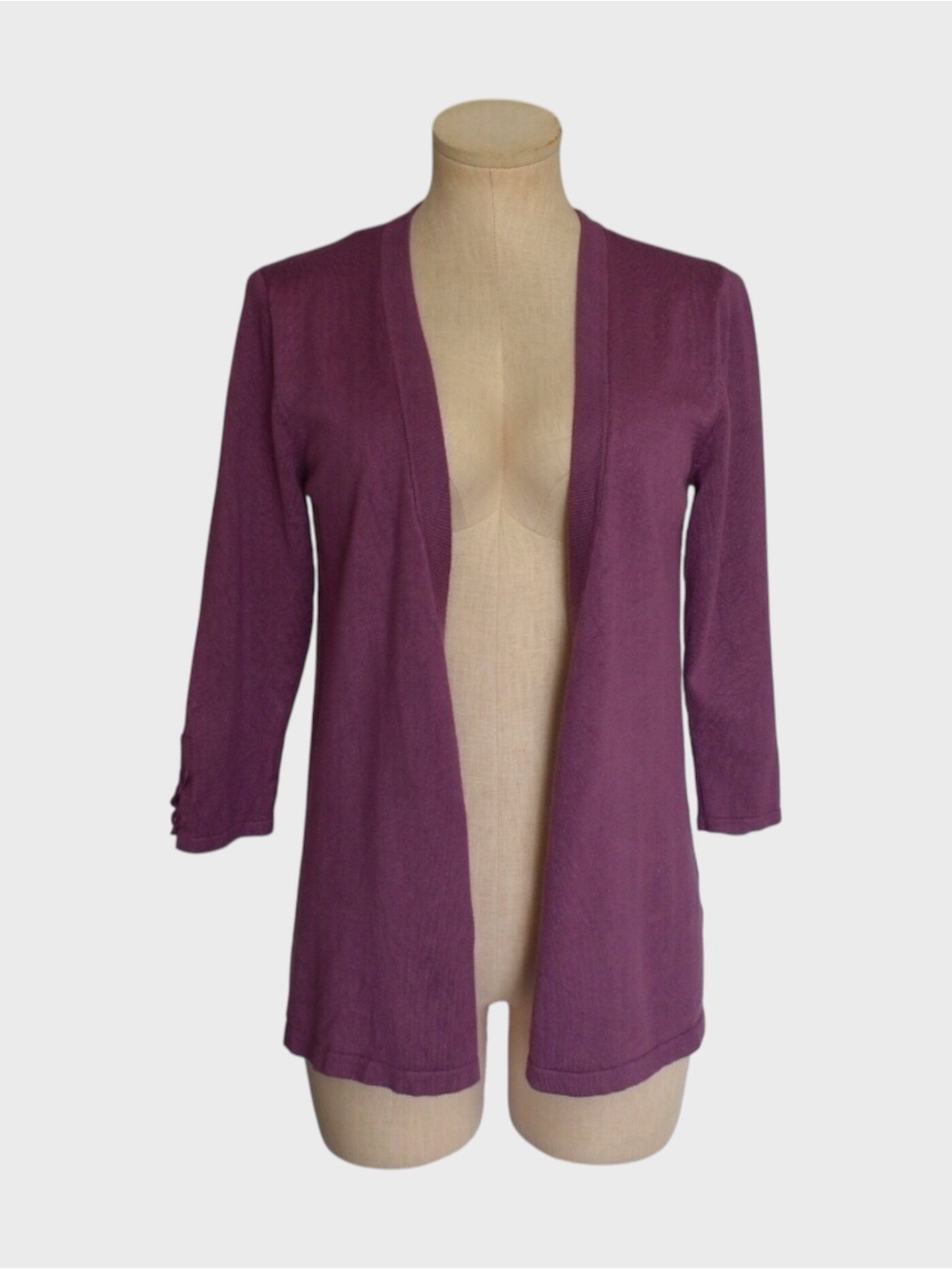 Lety & Me Purple Lace Up Back Open Front Cardigan